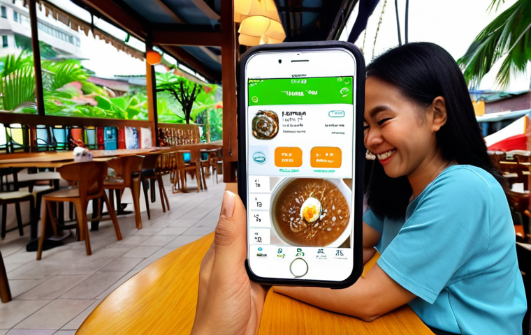 **
A Malaysian woman smiling and writing in a colourful habit tracker journal at a cafe in Kuala Lumpur, surrounded by a teh tarik, nasi lemak, and a smartphone displaying a habit tracking app. Focus on personal growth and mindfulness.
**